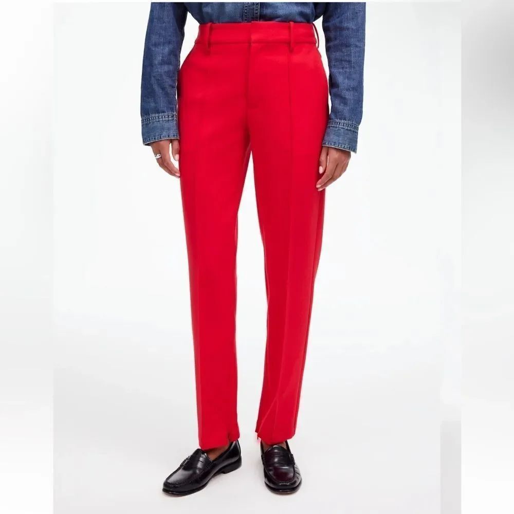 MADEWELL Red Mid-Rise Slim Ankle Pants